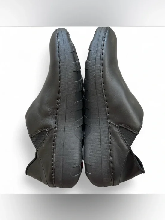 FitFlop Superloafer Black Leather Comfort Shoes 8.5 Work Walking - Picture 2 of 8